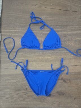 BECCA Royal Blue Triangle String Bikini